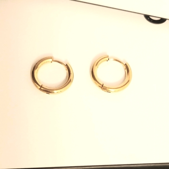 Golden Hoop Earrings- Pair - Picture 1 of 3